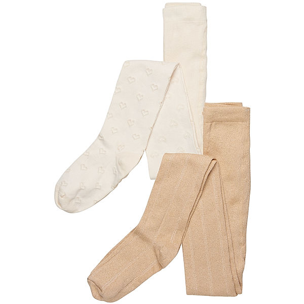 Minymo Strumpfhose LUREX 2er-Pack in pale gold