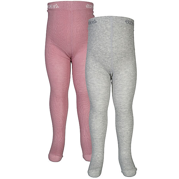 ewers Strumpfhose NATURE UNI 2er Pack in wildrose/grau