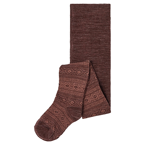 name it Strumpfhose NMFWAK mit Wolle in deep mahogany