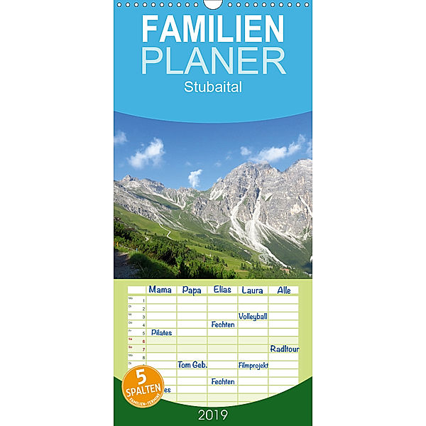 Stubaital - Familienplaner hoch (Wandkalender 2019 , 21 cm x 45 cm, hoch), Brigitte Dürr