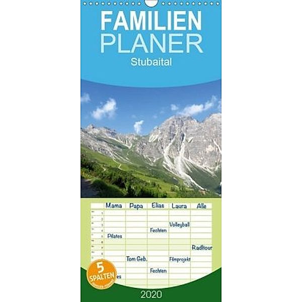 Stubaital - Familienplaner hoch (Wandkalender 2020 , 21 cm x 45 cm, hoch), Brigitte Dürr