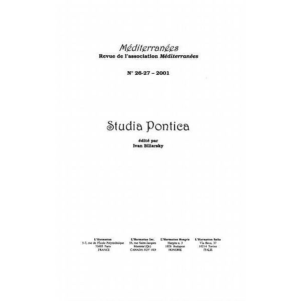 Studia pontica / Hors-collection, Collectif