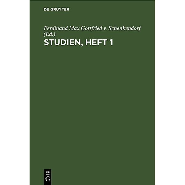 Studien, Heft 1