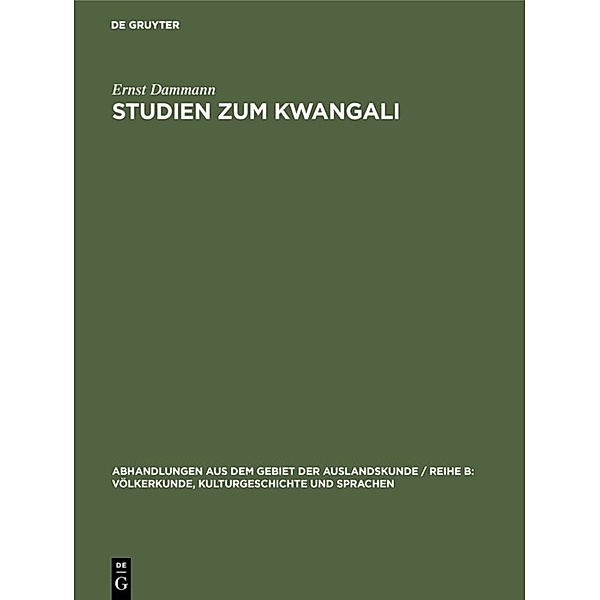 Studien zum Kwangali, Ernst Dammann