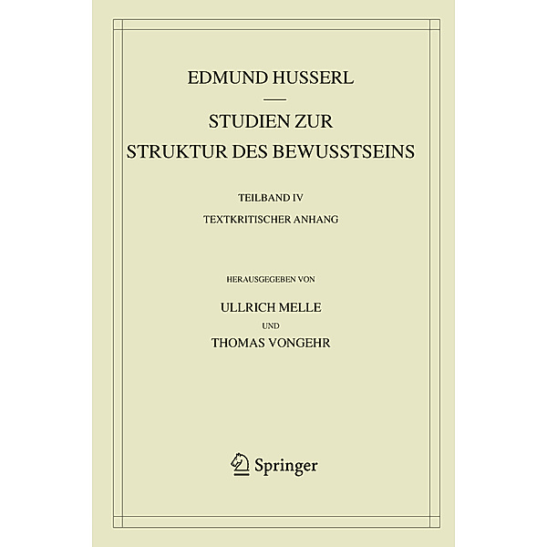 Studien zur Struktur des Bewusstseins, Edmund Husserl