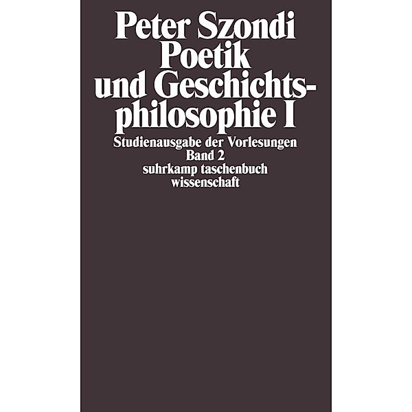 Studienausgabe der Vorlesungen in 5 Bänden.Tl.1, Peter Szondi