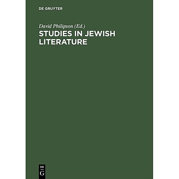 Studies in Jewish literature