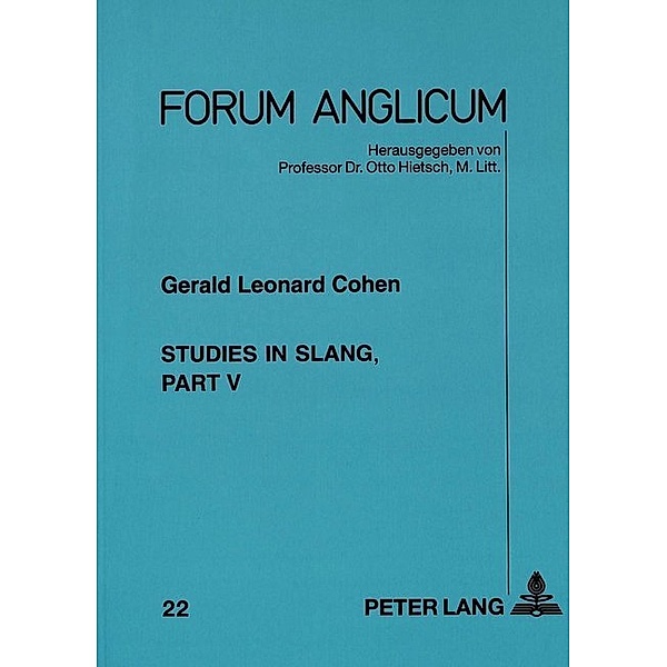 Studies in Slang, Gerald L. Cohen