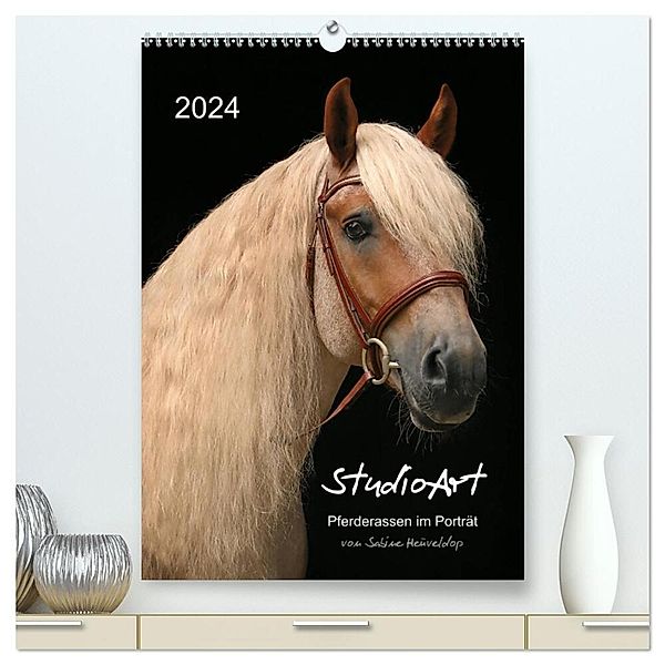 StudioArt Pferderassen im Porträt (hochwertiger Premium Wandkalender 2024 DIN A2 hoch), Kunstdruck in Hochglanz, Sabine Heüveldop