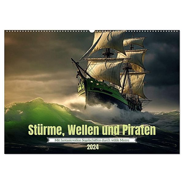 Stürme, Wellen und Piraten (Wandkalender 2024 DIN A2 quer), CALVENDO Monatskalender, Kerstin Waurick