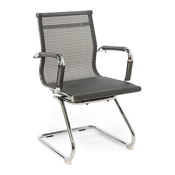 Stuhl mit Armlehne Mesh (Farbe: Silbergrau)