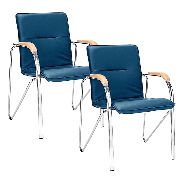 Stuhl mit Armlehne Samba 2er Set (Farbe: Blau)