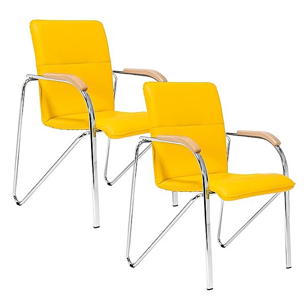 Stuhl mit Armlehne Samba 2er Set (Farbe: Gelb)