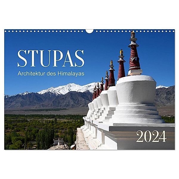 Stupas - Architektur des Himalayas (Wandkalender 2024 DIN A3 quer), CALVENDO Monatskalender, Calvendo