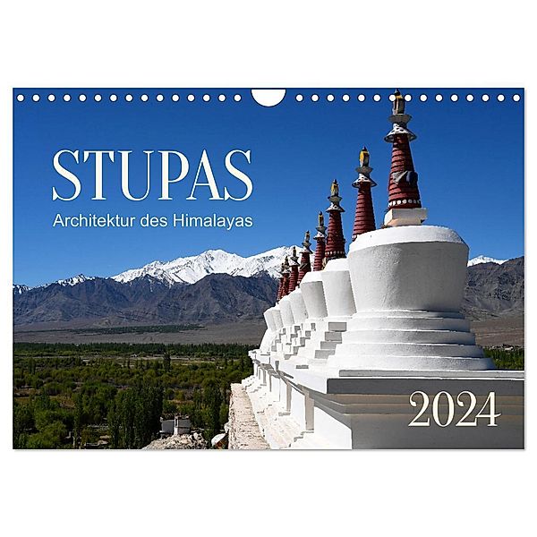 Stupas - Architektur des Himalayas (Wandkalender 2024 DIN A4 quer), CALVENDO Monatskalender, Calvendo