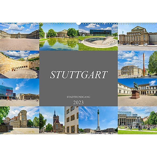 Stuttgart Stadtrundgang (Wandkalender 2023 DIN A2 quer), Dirk Meutzner