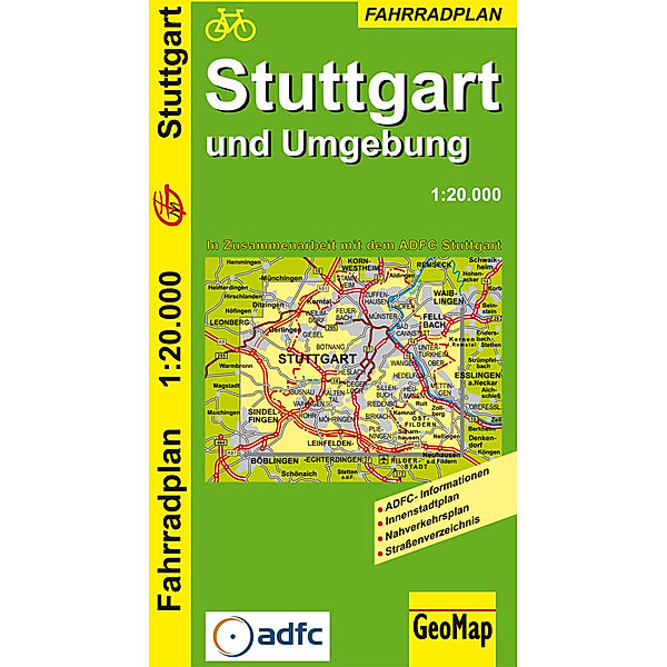 Stuttgart und Umgebung - Radwegeplan, GeoMap