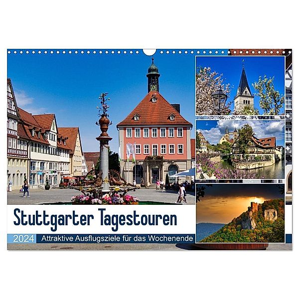 Stuttgarter Tagestouren (Wandkalender 2024 DIN A3 quer), CALVENDO Monatskalender, Klaus-Peter Huschka