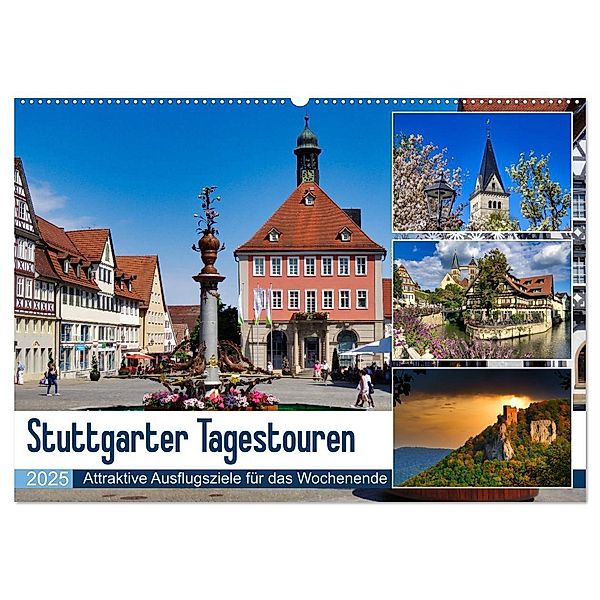 Stuttgarter Tagestouren (Wandkalender 2025 DIN A2 quer), CALVENDO Monatskalender, Calvendo, Klaus-Peter Huschka