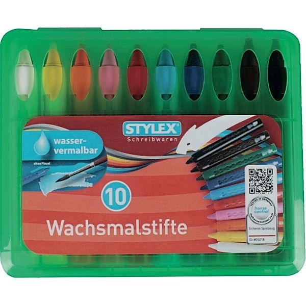 Stylex Stylex 10 wasservermalbare Wachsmalstifte mit Steckfunktion