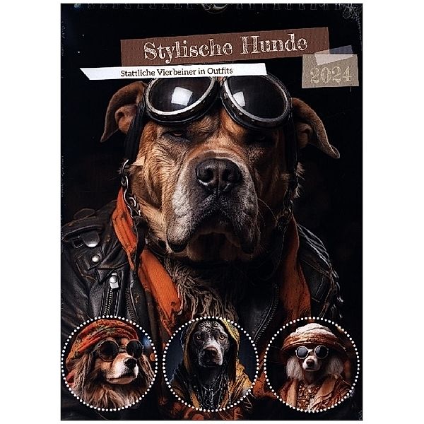 Stylische Hunde (Wandkalender 2024 DIN A4 hoch), CALVENDO Monatskalender, Calvendo, Melanie Viola