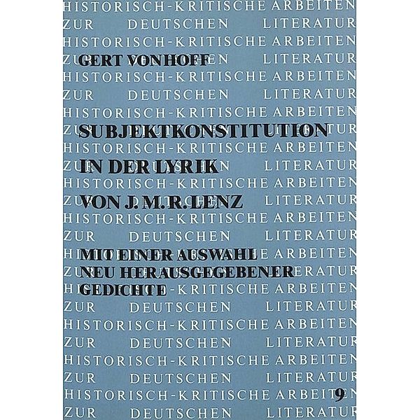 Subjektkonstitution in der Lyrik von J.M.R. Lenz, Gert Vonhoff