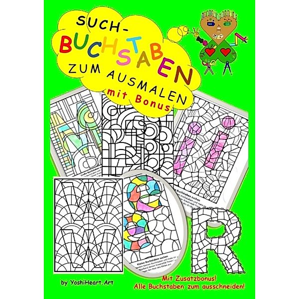 Such-Buchstaben zum Ausmalen, YoshiHeart.ART