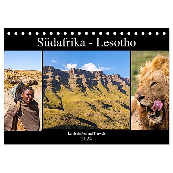 Südafrika - Lesotho (Tischkalender 2024 DIN A5 quer), CALVENDO Monatskalender, Patrick Lehrbach