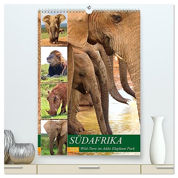 SÜDAFRIKA Wild-Tiere im Addo Elephant Park (hochwertiger Premium Wandkalender 2024 DIN A2 hoch), Kunstdruck in Hochglanz, Barbara Fraatz