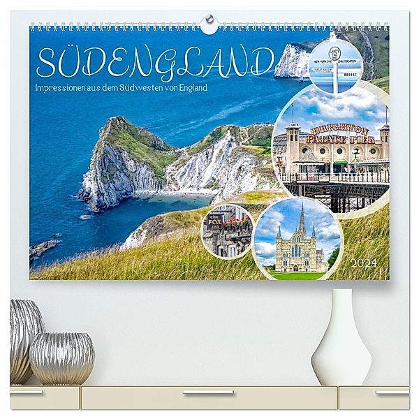 Südengland - Impressionen aus dem Südwesten von England (hochwertiger Premium Wandkalender 2024 DIN A2 quer), Kunstdruck in Hochglanz, Calvendo, Dieter Meyer