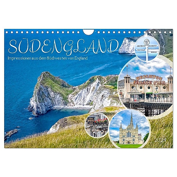 Südengland - Impressionen aus dem Südwesten von England (Wandkalender 2024 DIN A4 quer), CALVENDO Monatskalender, Calvendo, Dieter Meyer