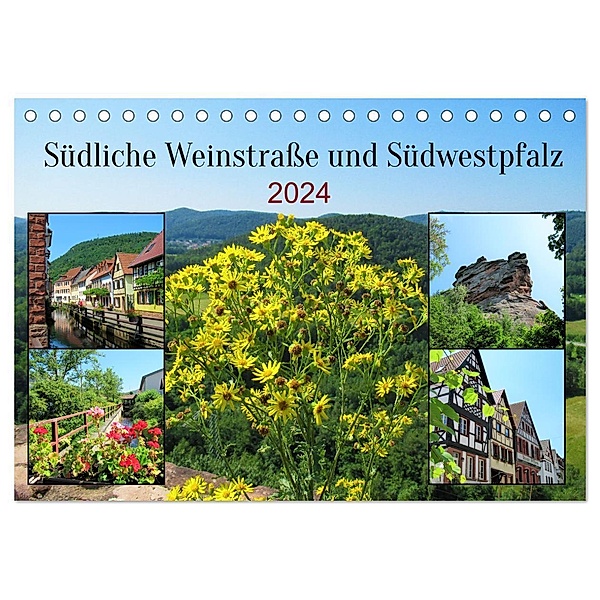 Südliche Weinstraße und Südwestpfalz (Tischkalender 2024 DIN A5 quer), CALVENDO Monatskalender, Martin Gillner