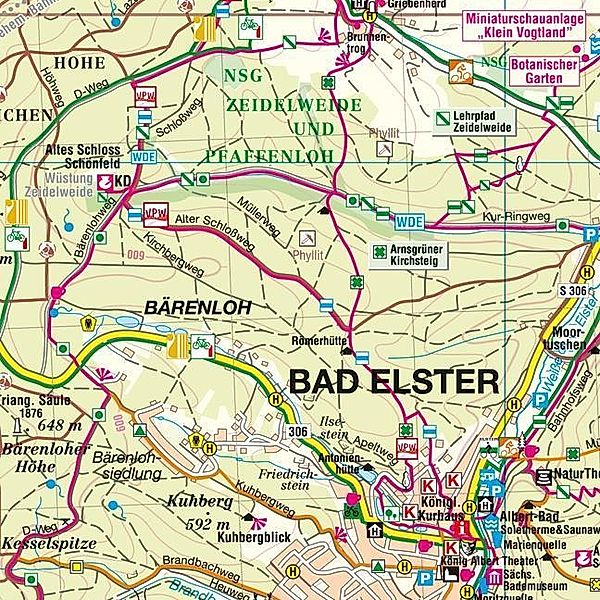 Südliches Vogtland - Bäderregion Bad Elster - Bad Brambach - Frantiskovy Lazne - Cheb 1 : 33 000