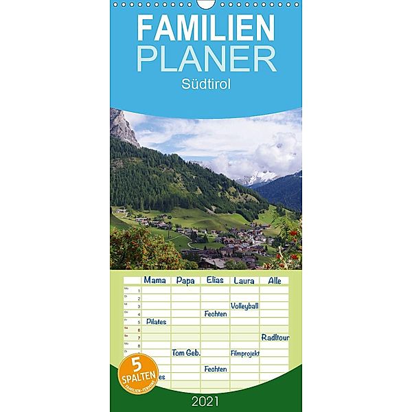 Südtirol 2021 - Familienplaner hoch (Wandkalender 2021 , 21 cm x 45 cm, hoch), Thilo Seidel