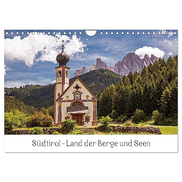 Südtirol - Land der Berge und Seen (Wandkalender 2025 DIN A4 quer), CALVENDO Monatskalender, Calvendo, Harry Müller