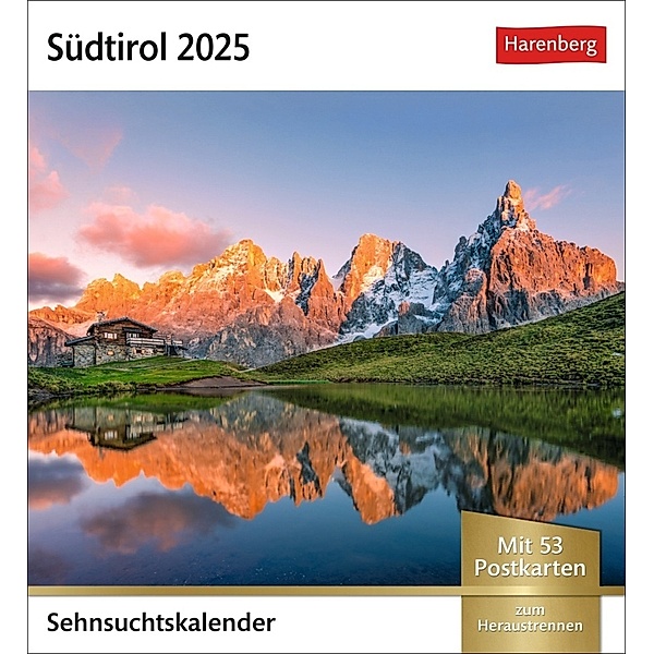 Südtirol Sehnsuchtskalender 2025 - Wochenkalender mit 53 Postkarten