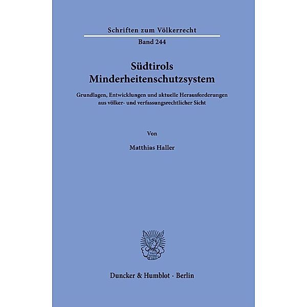 Südtirols Minderheitenschutzsystem., Matthias Haller