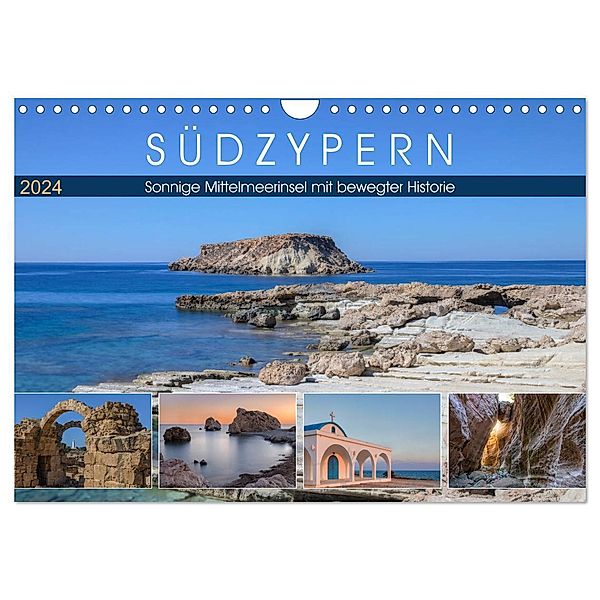 Südzypern, sonnige Mittelmeerinsel mit bewegter Historie (Wandkalender 2024 DIN A4 quer), CALVENDO Monatskalender, Joana Kruse