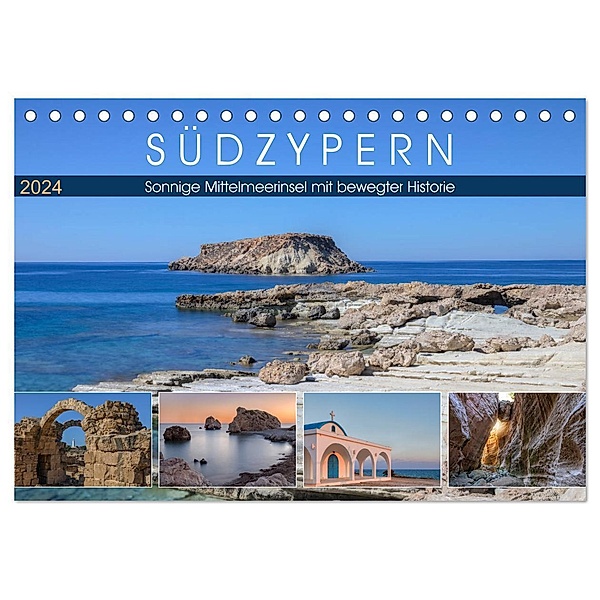 Südzypern, sonnige Mittelmeerinsel mit bewegter Historie (Tischkalender 2024 DIN A5 quer), CALVENDO Monatskalender, Joana Kruse