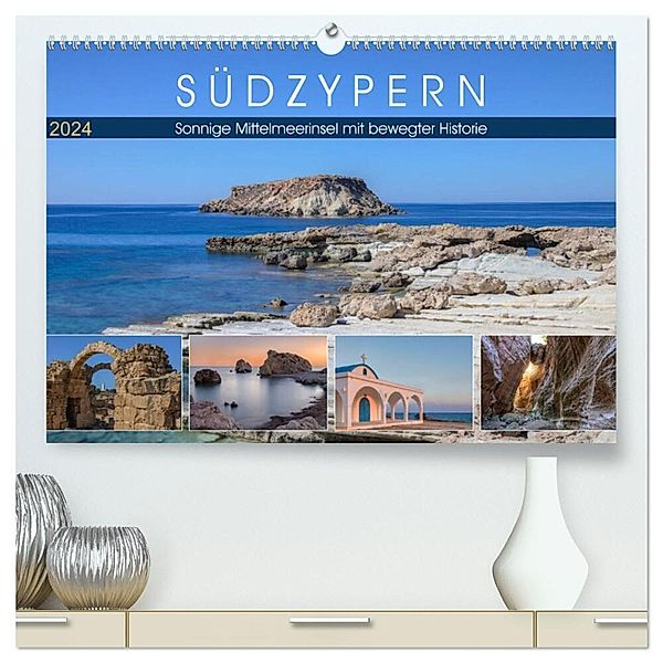 Südzypern, sonnige Mittelmeerinsel mit bewegter Historie (hochwertiger Premium Wandkalender 2024 DIN A2 quer), Kunstdruck in Hochglanz, Joana Kruse
