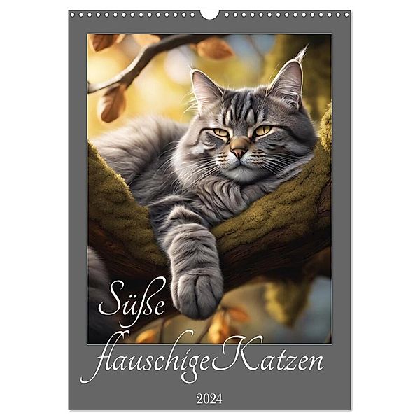 Süße flauschige Katzen (Wandkalender 2024 DIN A3 hoch), CALVENDO Monatskalender, Calvendo, Babette Whitter