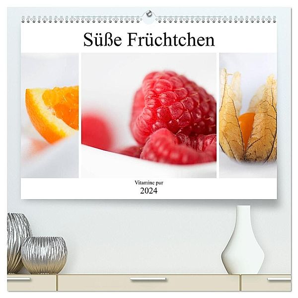 Süße Früchtchen - Vitamine pur (hochwertiger Premium Wandkalender 2024 DIN A2 quer), Kunstdruck in Hochglanz, Marion Krätschmer