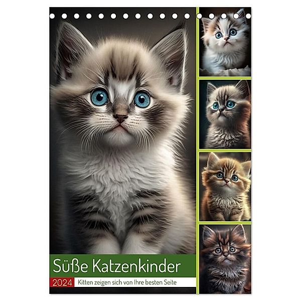 Süße Katzenkinder (Tischkalender 2024 DIN A5 hoch), CALVENDO Monatskalender, Steffen Gierok-Latniak
