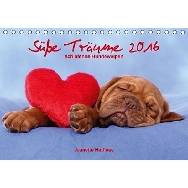 Süße Träume 2016 - schlafende Hundewelpen (Tischkalender 2016 DIN A5 quer), Jeanette Hutfluss