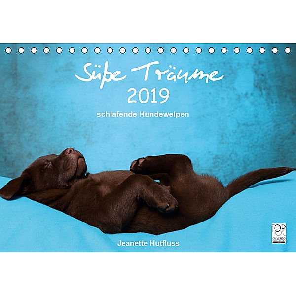 Süsse Träume 2019 - schlafende Hundewelpen (Tischkalender 2019 DIN A5 quer), Jeanette Hutfluss