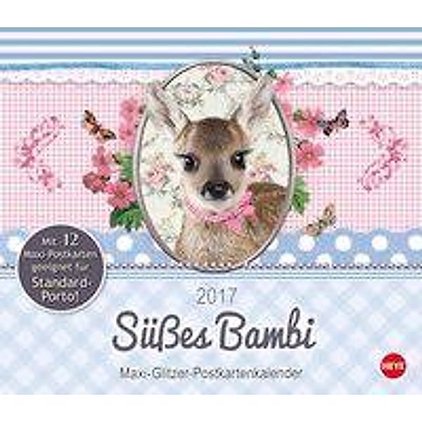 Süßes Bambi Maxi-Glitzer-Postkartenkalender 2017