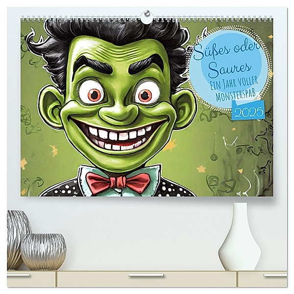 Süßes oder Saures - Ein Jahr voller Monsterspaß (hochwertiger Premium Wandkalender 2025 DIN A2 quer), Kunstdruck in Hochglanz, Calvendo, pixs:sell