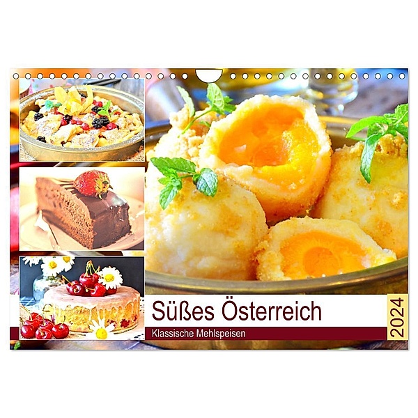 Süßes Österreich. Klassische Mehlspeisen (Wandkalender 2024 DIN A4 quer), CALVENDO Monatskalender, Rose Hurley