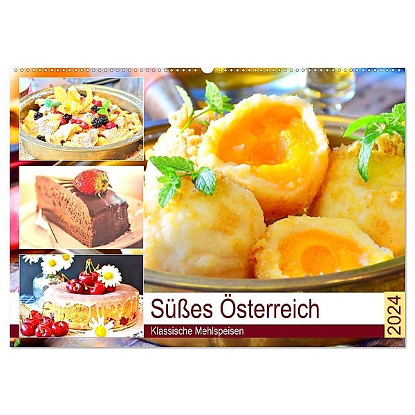 Süßes Österreich. Klassische Mehlspeisen (Wandkalender 2024 DIN A2 quer), CALVENDO Monatskalender, Rose Hurley