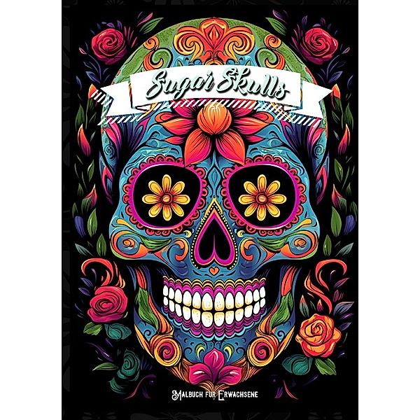 Sugar Skulls Malbuch für Ewachsene, Monsoon Publishing, Musterstück Grafik